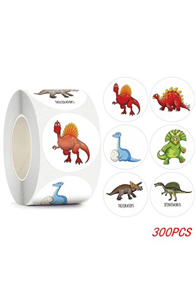 Choice3 H0563-300 قطعة، 100-500 قطعة، ملصقات ديناصورات دائرية مقاس 1 بوصة، مل...