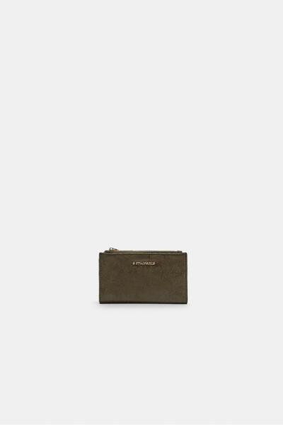 Stradivarius Shimmery card holder purse with zip