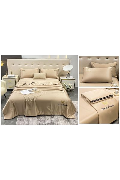 CHIRASO Set Lenjerie cu Pilotă tip Cuvertură 200x230, Cearceaf Clasic 240x245cm, 2 Fețe Pernă 45x75
