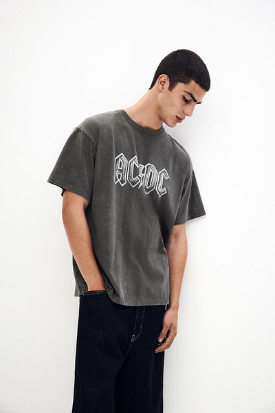 Pull & Bear Grey AC/DC T-shirt