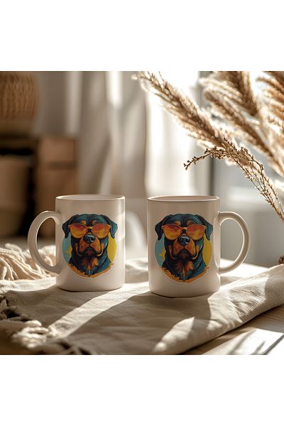 BB TRADE Dog Design White Ceramic Printed Mug Cup 330ml