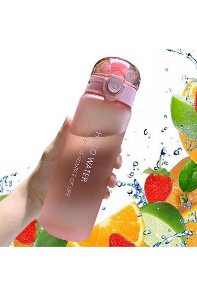 Yelajoy Sport Water Bottle,780Ml Outdoor Portable Sports Plastic Straw Water Cup for Travel Camping,Pink