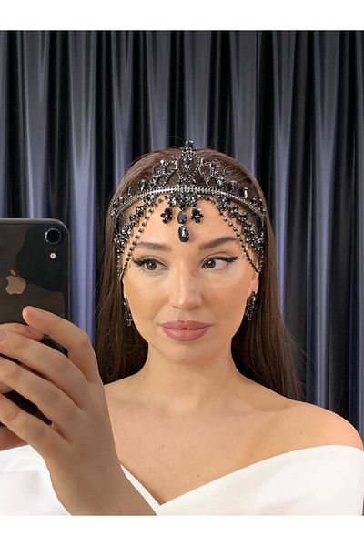 BEYOĞLU NİŞANTAŞI Hürrem Model Black Frontlet Crown