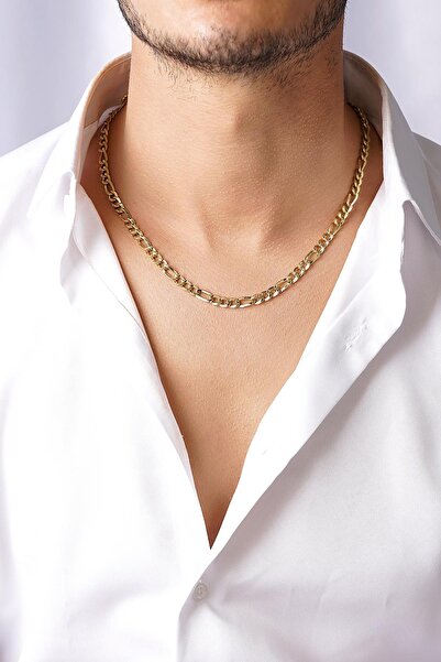 Fiyonk Kuyumculuk 14 Ayar Altın Figaro Zincir Erkek Kolye