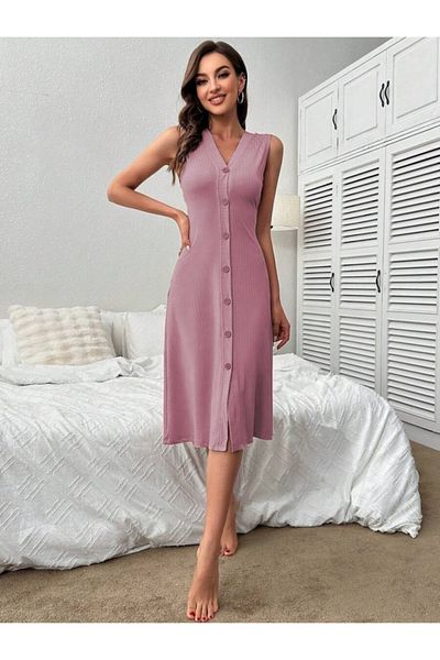 Kokosh moda Γυναικείο φόρεμα με λαιμόκοψη V με κουμπιά μπροστά