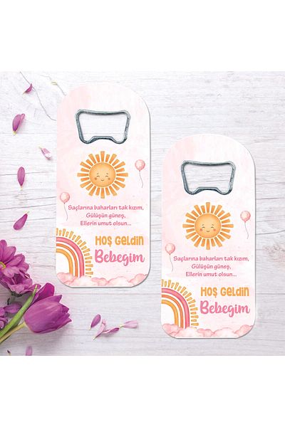 Ege ajans 10 Pieces (Card and Gelatin) Sun Concept Baby Gift Opener Magnet