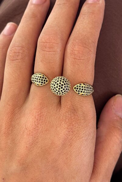 TAKIŞTIR خاتم قابل للتعديل على شكل ثعبان مزدوج باللون الذهبي