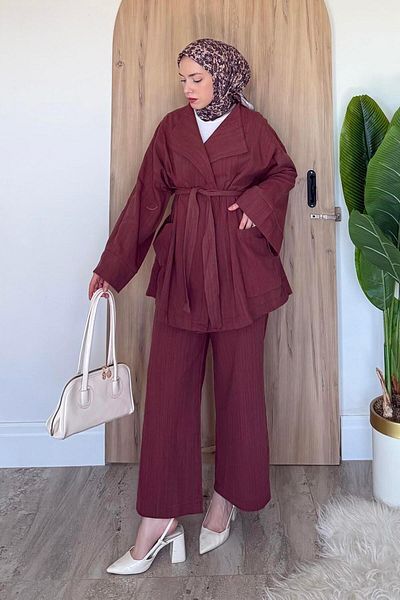 lamelif Kimono Hijab Suit Tile