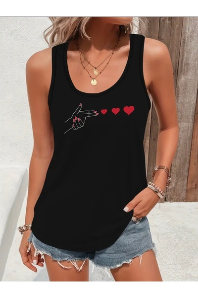 NOFLEN ΓΥΝΑΙΚΕΙΟ T-SHIRT ΜΕ ΣΤΑΜΠΑ ΚΑΡΔΙΑΣ