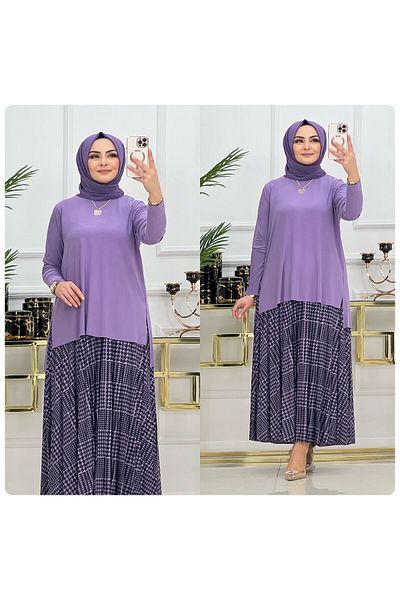 NİSUM MODA Σετ φούστα με σχέδιο Houndstooth