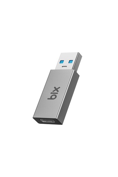 Bix ADP-03 USB-A 3.0 to Type-C 5A Hızlı Şarj Destekli Çevirici Dönüştürücü Ad...