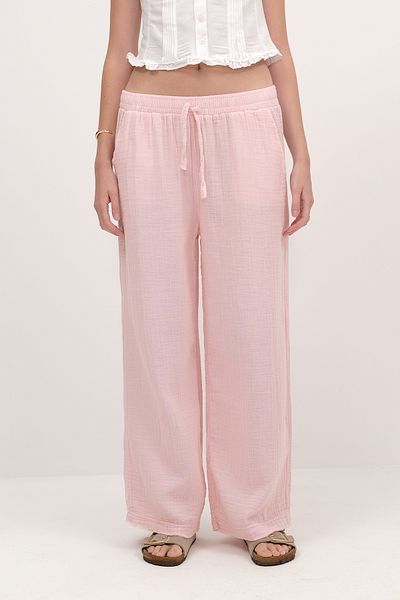 Addax Elastic Waist Wide Leg Trousers Pn13473-J8