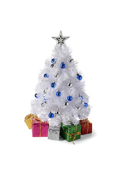 prextex Mini brad de Crăciun cu decorațiuni, LED, plastic, multicolor, 58 cm