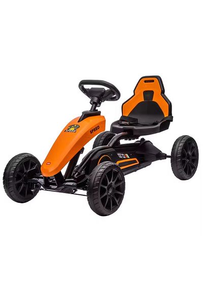Nichiduta Kart pentru copii Speed Yellow, structura metalica, cu pedale si roti silentioase din spum