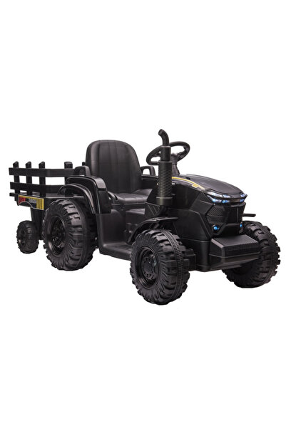 Nichiduta Tractor electric pentru copii Agriculture Black 12V 80W cu telecomanda, pornire la buton,
