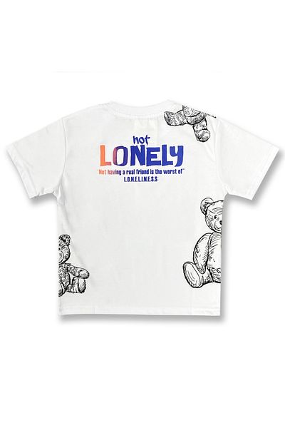 SETTY KOOP Kids' Not Lonely Bear Graphic T-Shirt – Cute Cartoon Print Tee for Boys and Girls