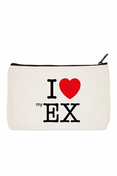 designedfy I Love My Ex τυπωμένη τσάντα μακιγιάζ