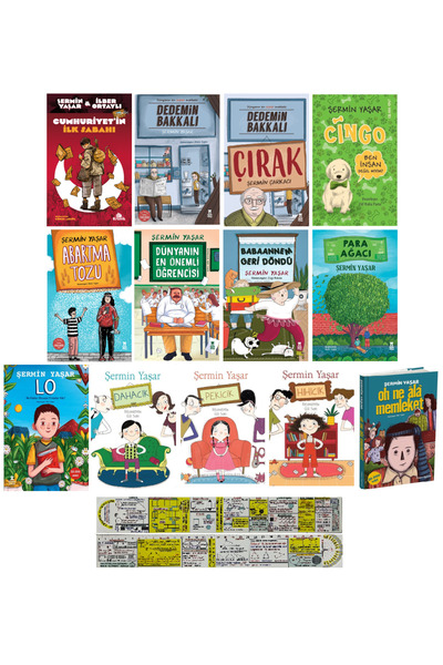 Taze Kitap Şermin Yaşar 13 Kitap Set + Mat. Öğreten Cetvel