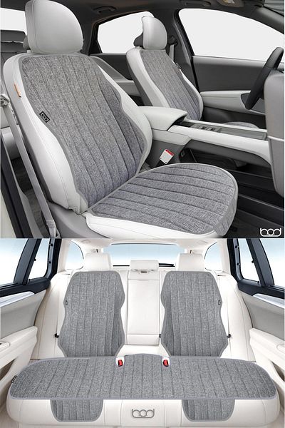 Bod Tesla Model Y Juniper Linen Seat Protector Cover with Pocket Gray 2025-Later