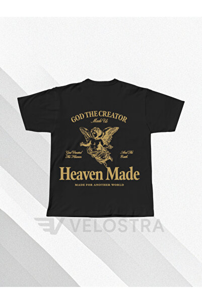 Velostra Unisex Heaven Made cu imprimeu supradimensionat tricou