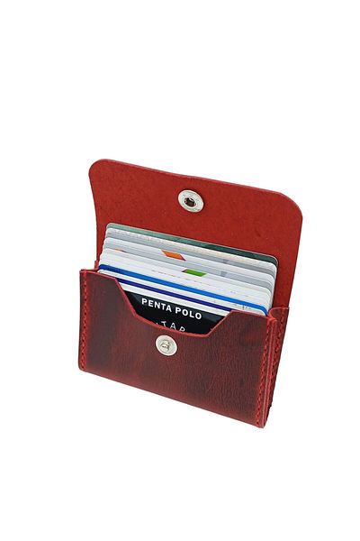 CRONDER Genuine Leather Handmade Men's Card Holder Wallet - Stitched Detail