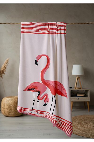 Doruklar Home Collection Modern Patterned Digital Printing Beach Sea Towel Peshtamal 80X160 cm Brs002