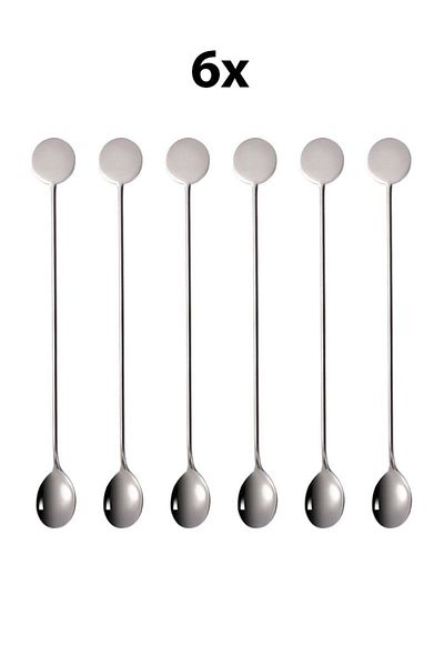 Chavin 6Pcs 304 Steel 21cm Cocktail Coffee Latte Stirring Bartender Spoon Gin764By-6
