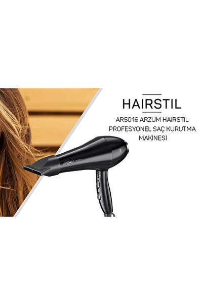 Arzum Hairstil Profesyonel Saç Kurutma Makinesi 2200W Siyah - AR5016