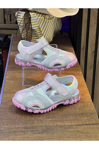homiro Children's Single Strap Sandet Pink Rainbow