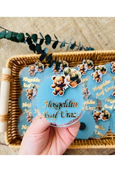 Pass Pano مغناطيس بليكسي على شكل دمية دب بالون أخضر - مجموعة من 15 قطعة، هدية لحديثي الولادة وأعياد الميلاد