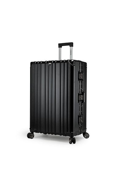 CABIN PRO Trolley Bag 20 Inch - Hard Shell Cabin Luggage - Polycarbonate Trolley - Aluminum Frame - Black