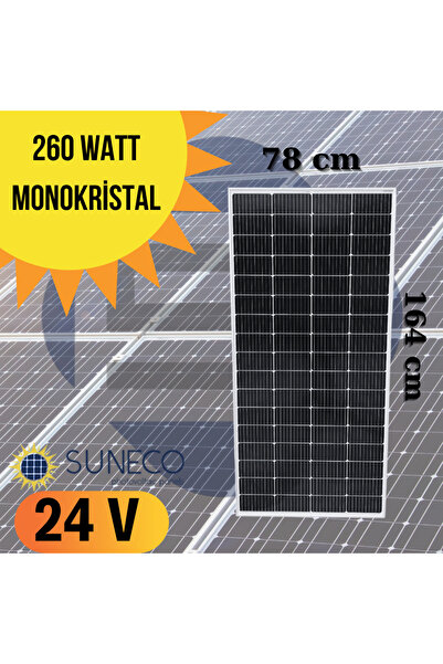 Suneco 260 Watt A Kalite Half Cut Monokristal Solar Güneş Paneli 24volt Karavan 205w 230 W 280