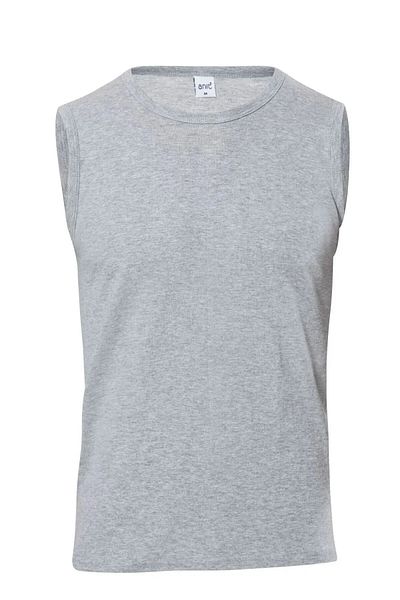 Anıt 5 Pieces Men's Ribbed Zero Sleeve Zero Collar Undershirt 100% Cotton