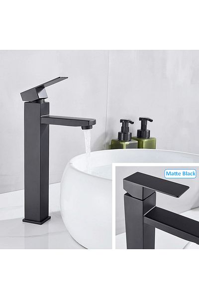 CasaVie Black washbasin mixer, made of brass, with countertop mounting, code 1257
