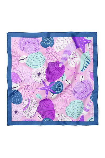 nehir eşarp Stylish Scarf Bandana with Sea Motif 50X50 cm