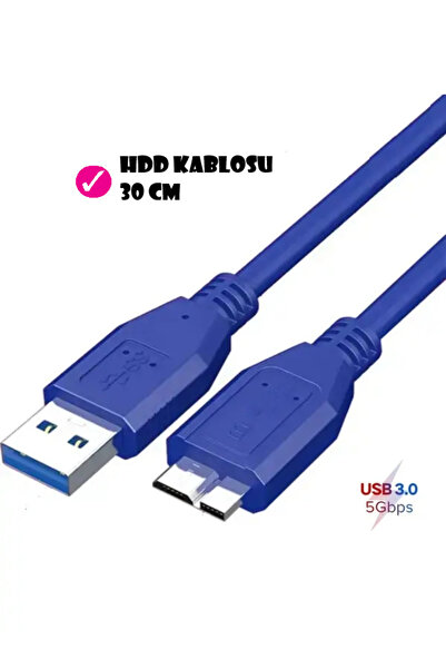 ANKTEK USB 3.0 Taşınabilir HDD Harddisk Kablosu, Micro USB -B, Hızlı Veri Akt...