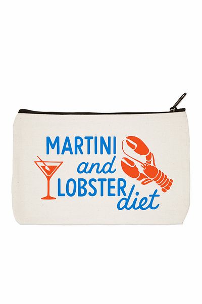 designedfy Τσάντα μακιγιάζ με στάμπα Martini and Lobster