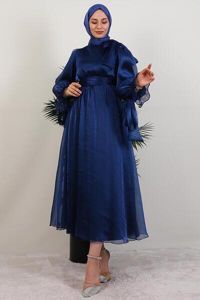 giz astore Mişa Tesettür Elbise Lacivert
