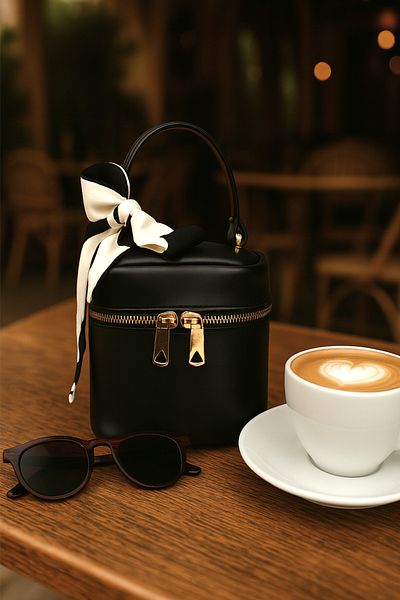 NOTHING Women's Black Box Cross Strap Hand and Shoulder Bag Reborn