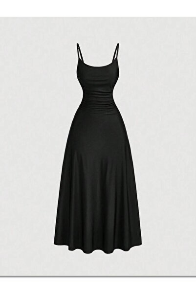 Dressco Kylie - İnce Askılı Beli Saran Midi Elbise