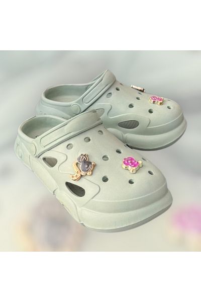 AkınalBella Girl Child Mint Green High Fancy Sole Slippers Sandals