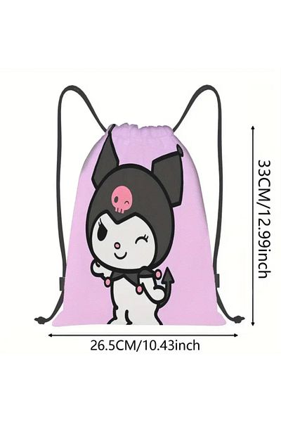 So Iconic Sanrio Kuromi Character Lightweight Fabric Sports Bag