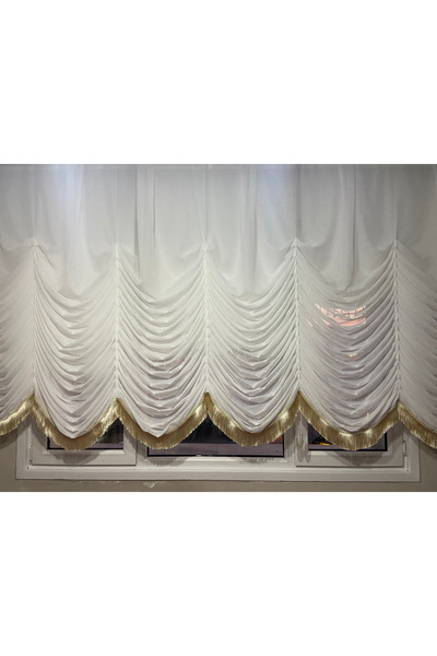 Fashion Pearl Moda Inci Perde, Balon Model Tül Perde