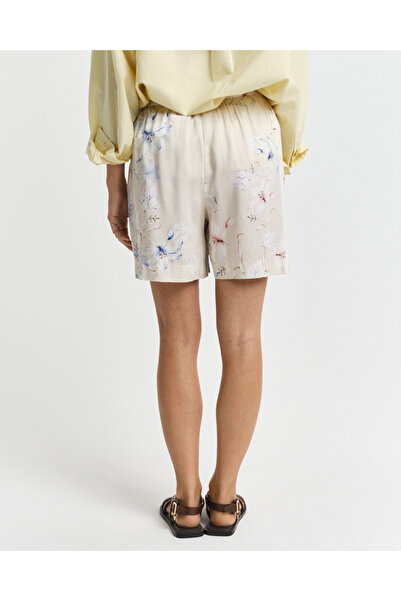Gant Kadın Krem Relaxed Fit Desenli Şort