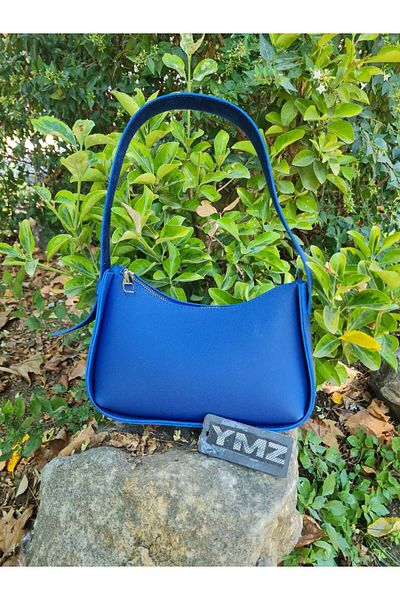 YMZBAG Saks Blue Women's Baguette Handbag