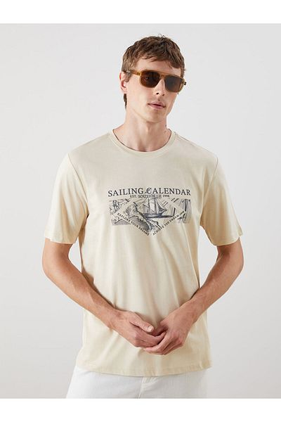 LC Waikiki New Season Crew Neck Printed Combed Cotton Men's T-Shirt - S5R858Z8