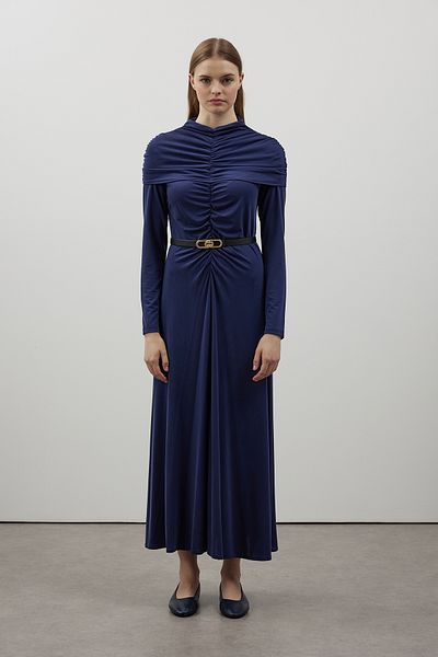 FUSHYA Gather Detailed Belted Dress