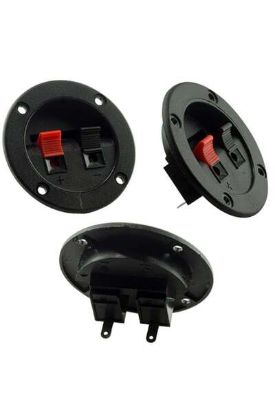 Powermaster PM-17386 İkili Yuvarlak Hoparlör Terminali (İç Çapı: 40mm / Dış Ç...