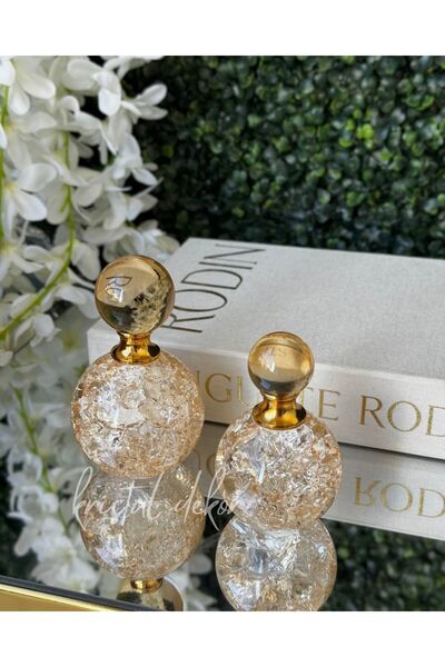 KRİSTAL DÜNYASI 2'Lİ ÇATLAK KÜRE DEKORATİF PARFÜM ŞİŞESİ