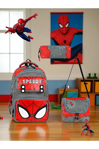 Shopiolog Rucsac ortopedic pentru școală primară, rezistent la apă, cu 3 compartimente, suport pentru creion, nutriție, rucsac pentru băieți, 3 piese